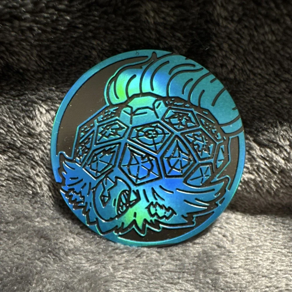 Pokémon TCG Tirtouga Embossed Blue Black Plastic Flip Coin CCG Coin Collectible